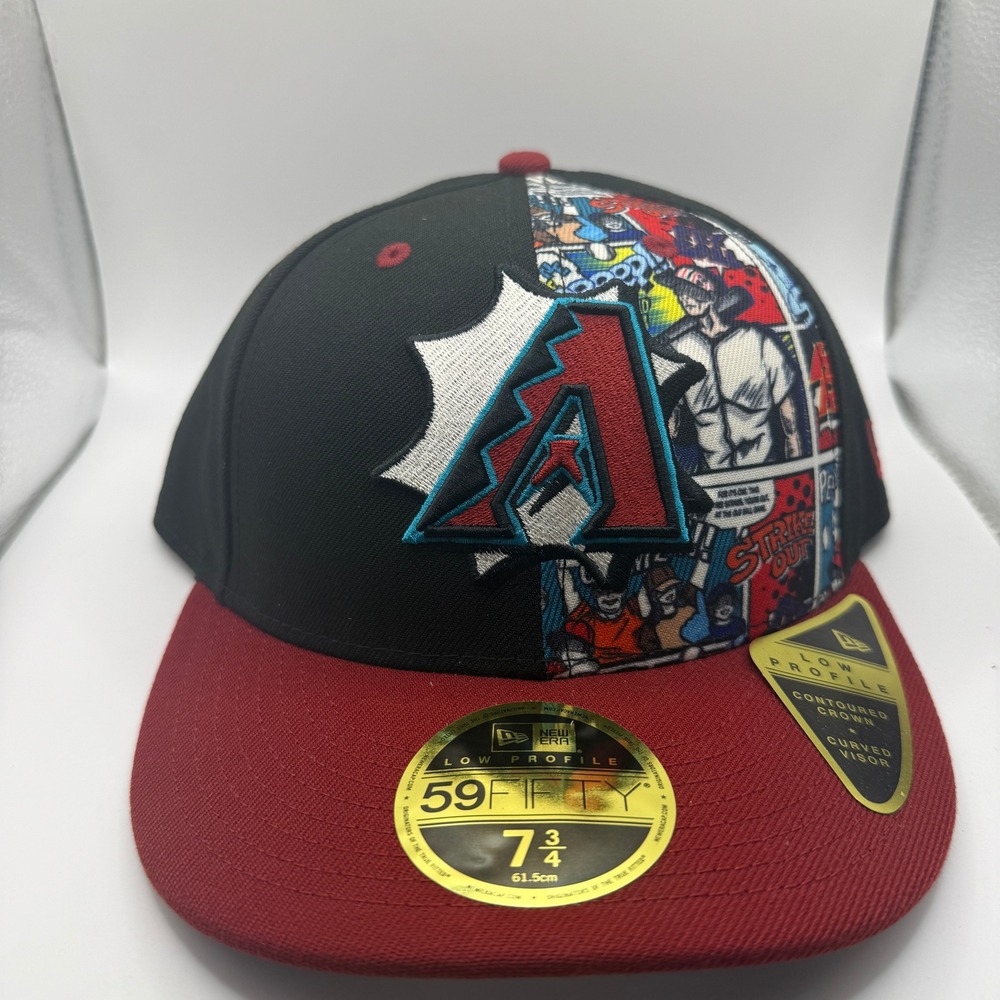 New Era Arizona Diamondbacks 59FIFTY Comic Split Hat Black Red 7 3/4 60692966